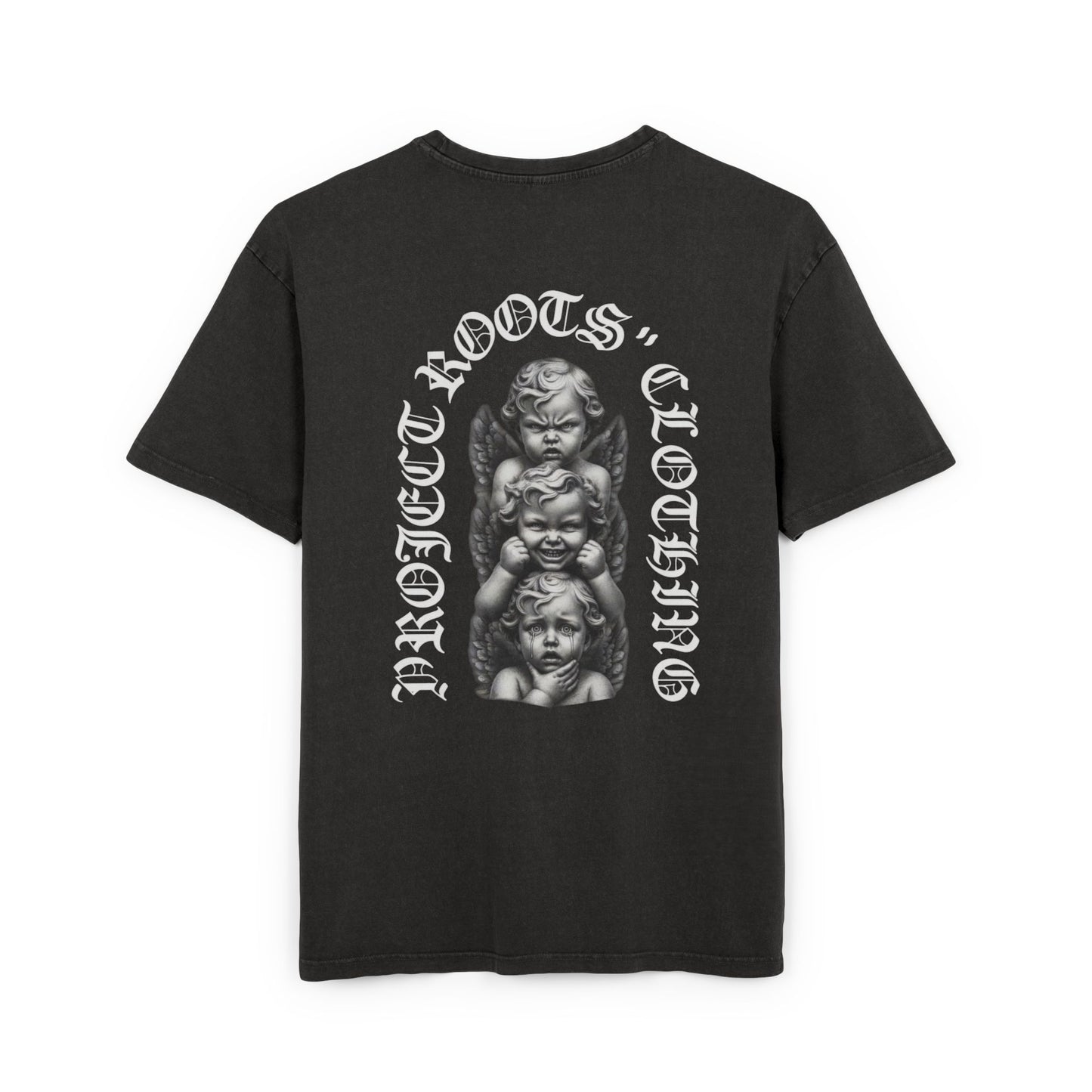 Angle Face Acid-Wash Tee — 'Project Roots'