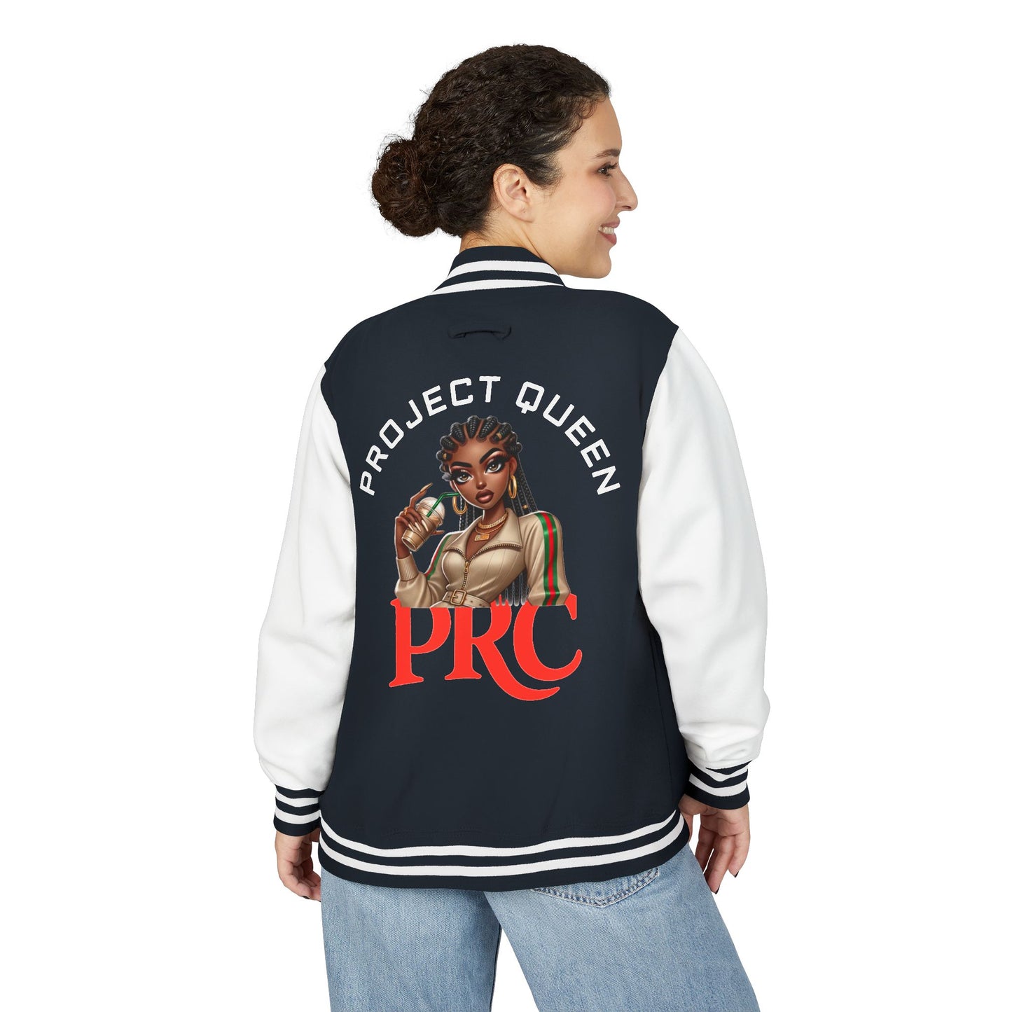 PRC Project Queen Letterman Jacket — Project Roots Co. Green Crest Varsity Jacket