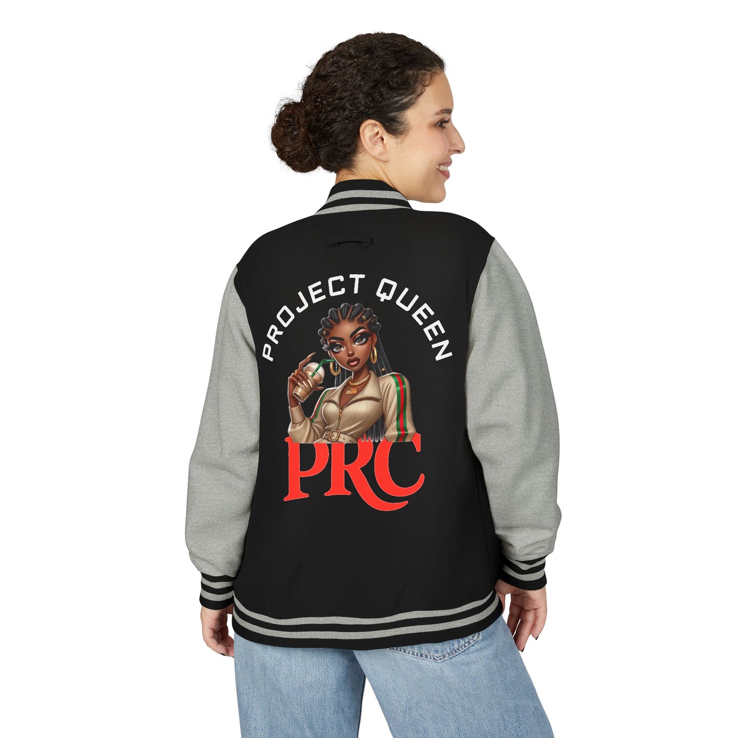 PRC Project Queen Letterman Jacket — Project Roots Co. Green Crest Varsity Jacket