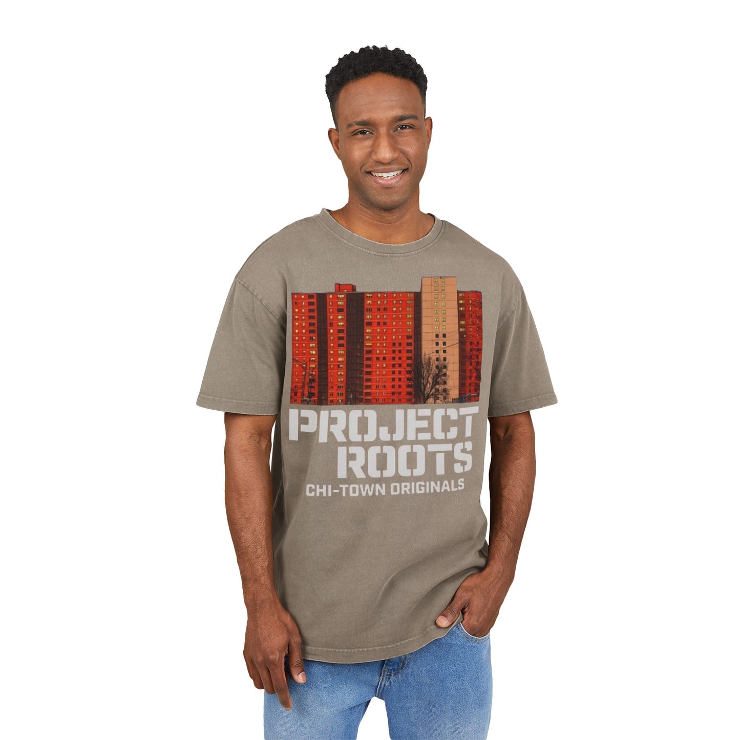 Project Roots Tee — Chi-Town Originals Acid-Washed Graphic Shirt