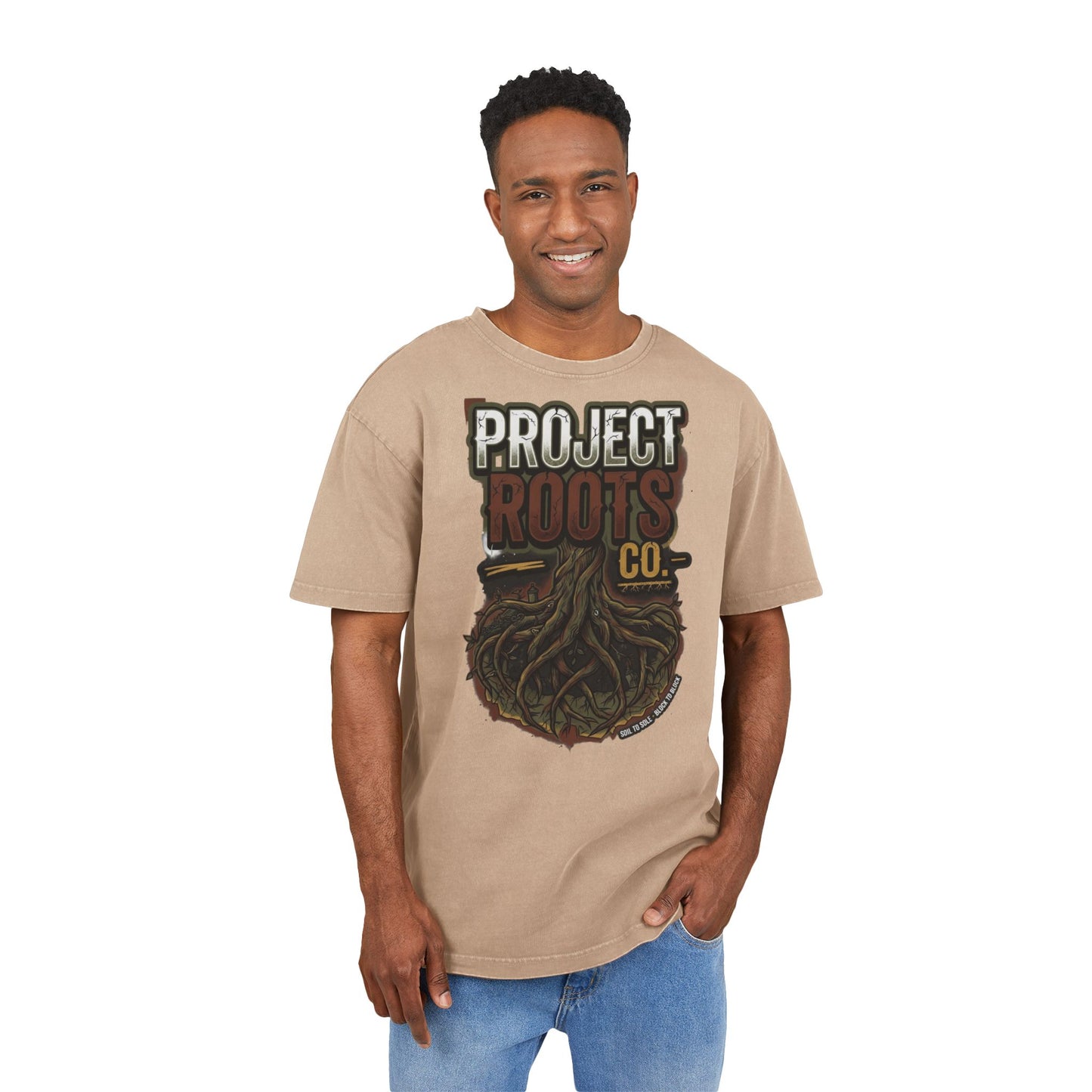 From The Ground Up Acid-Wash Tee — 'Protect Roots'