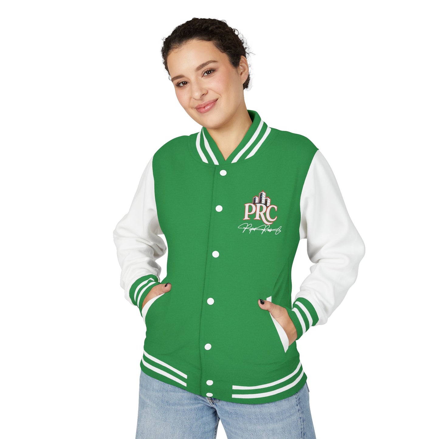 PRC Letterman Jacket — Project Roots Co. Green Crest Varsity Jacket