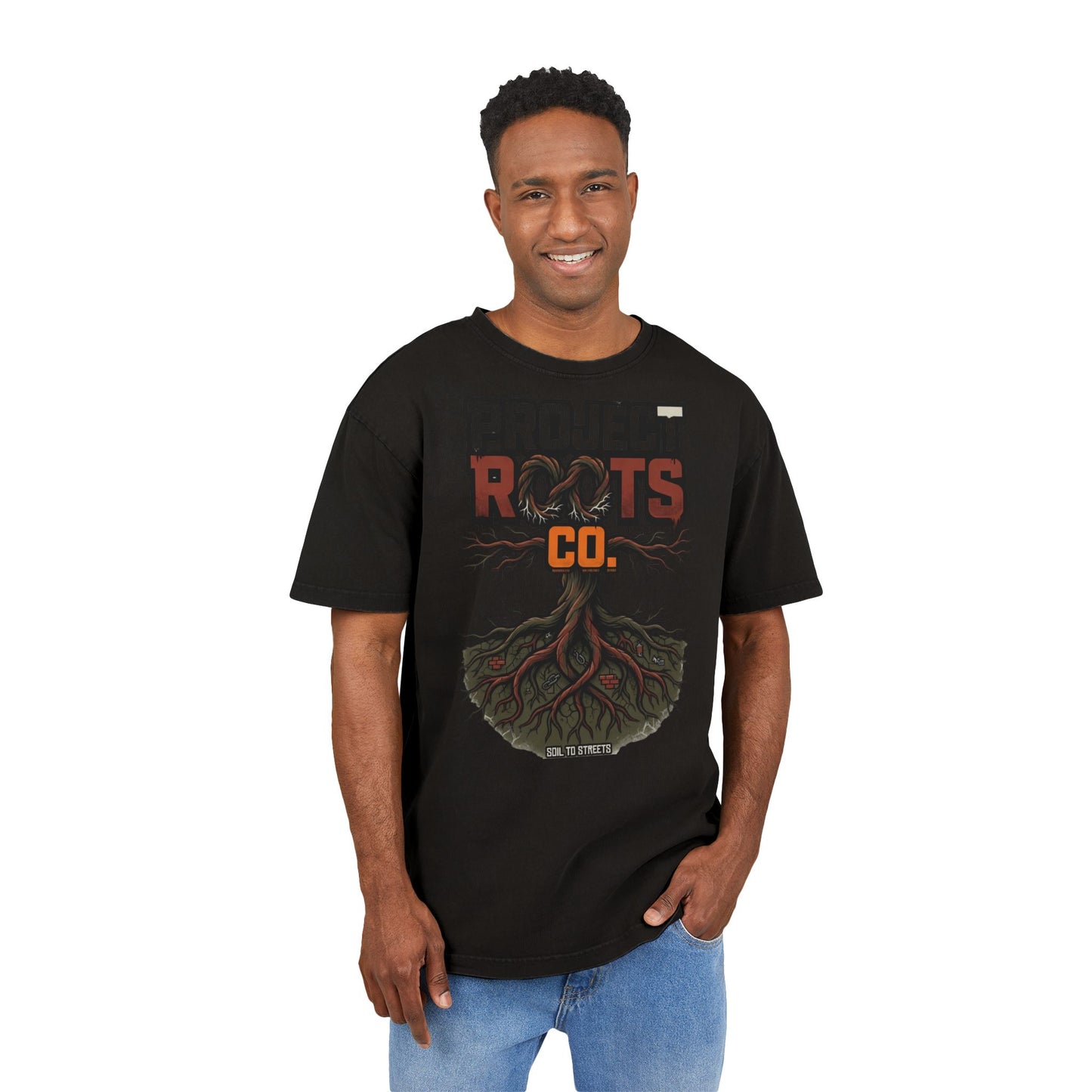 Soil To Streets Acid-Wash Tee — 'Protect Roots'