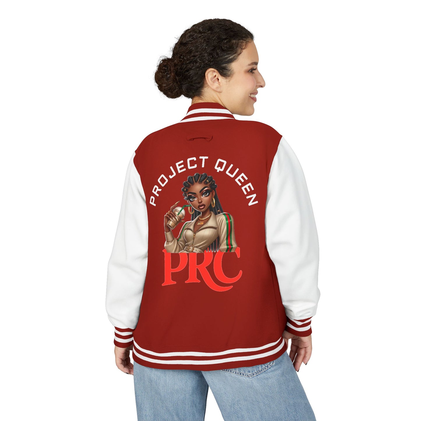 PRC Project Queen Letterman Jacket — Project Roots Co. Green Crest Varsity Jacket