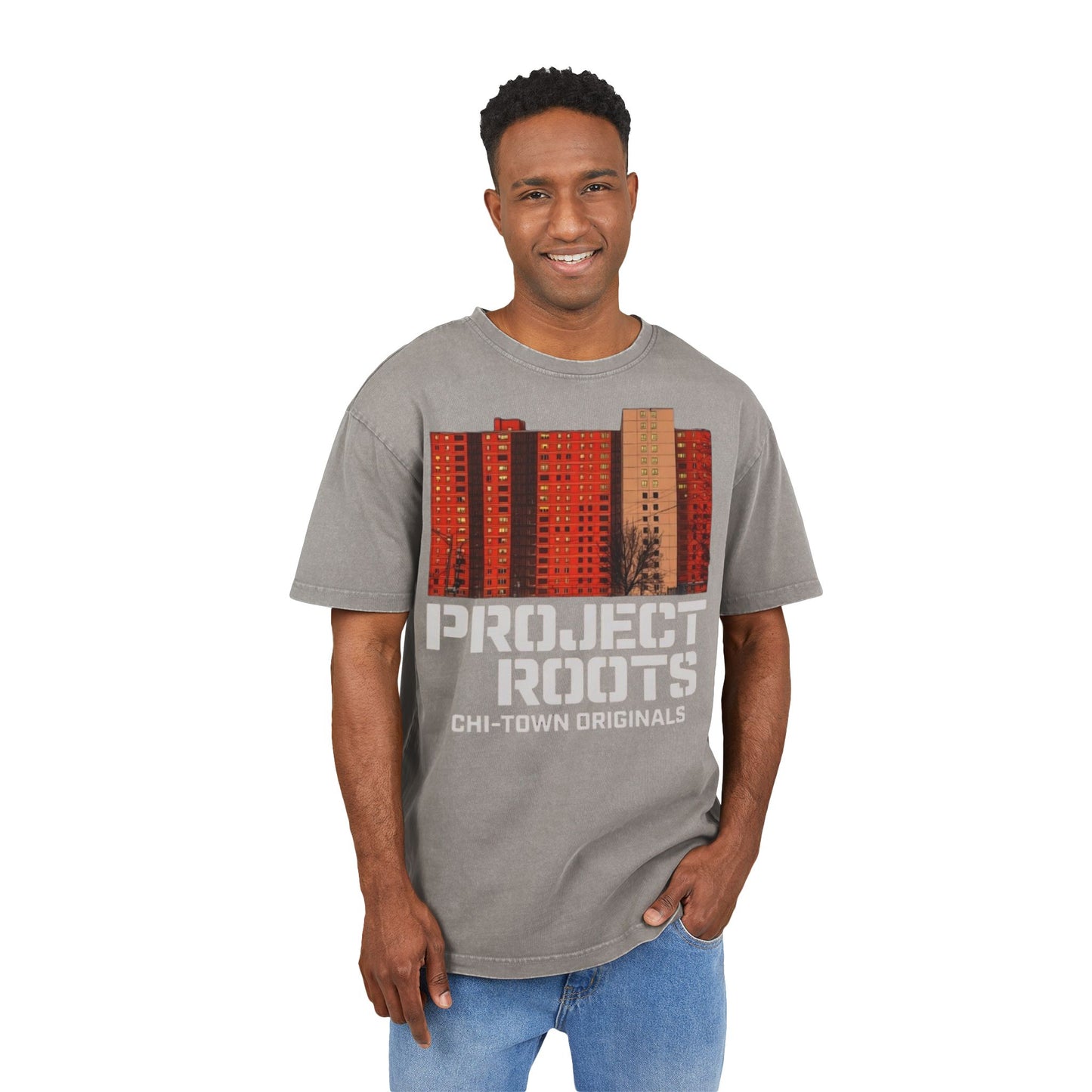 Project Roots Tee — Chi-Town Originals Acid-Washed Graphic Shirt