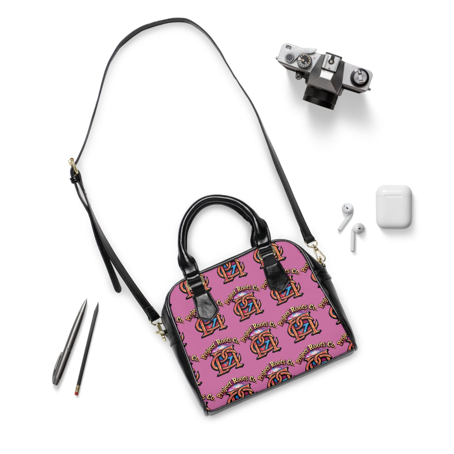 Project Roots pink Shoulder Handbag