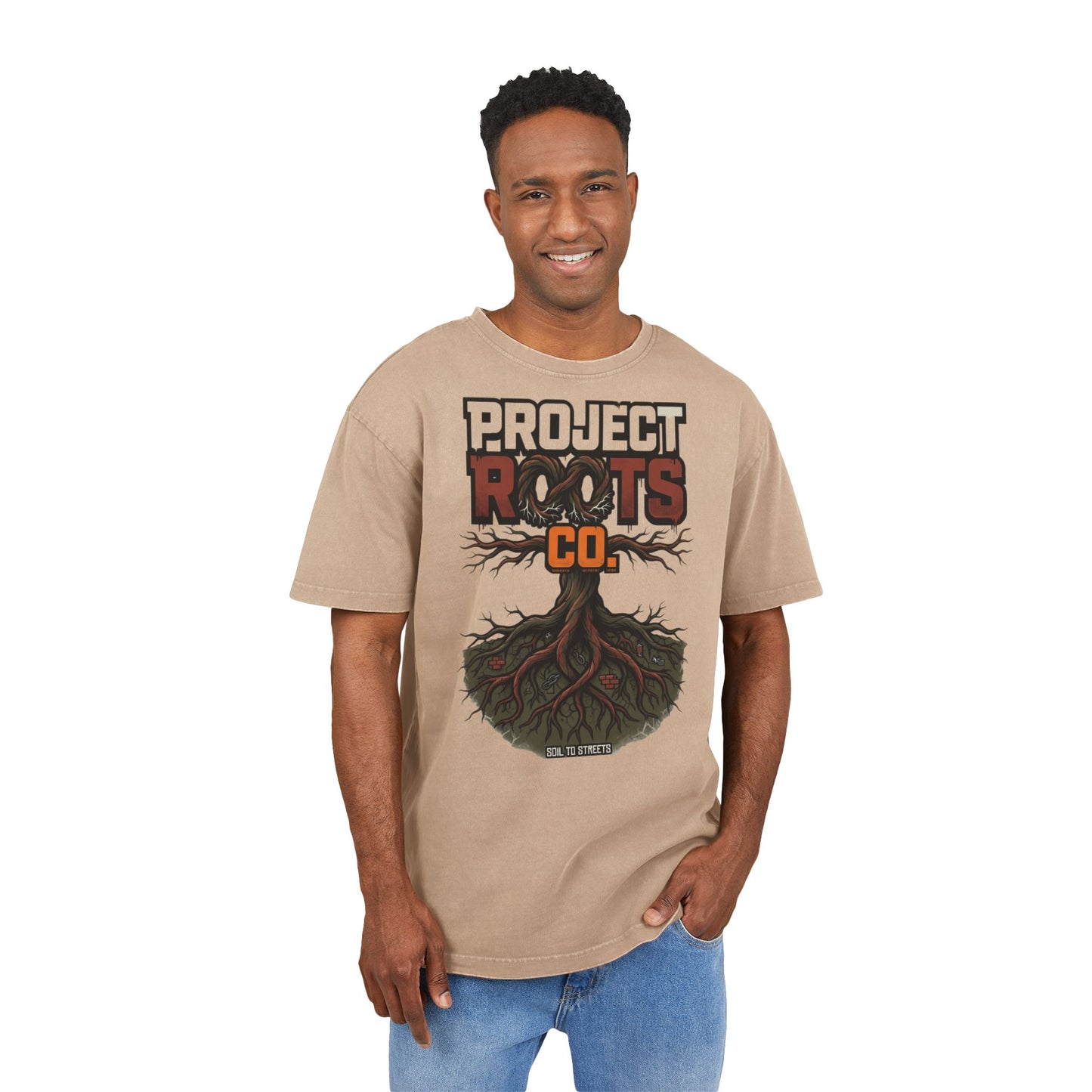 Soil To Streets Acid-Wash Tee — 'Protect Roots'