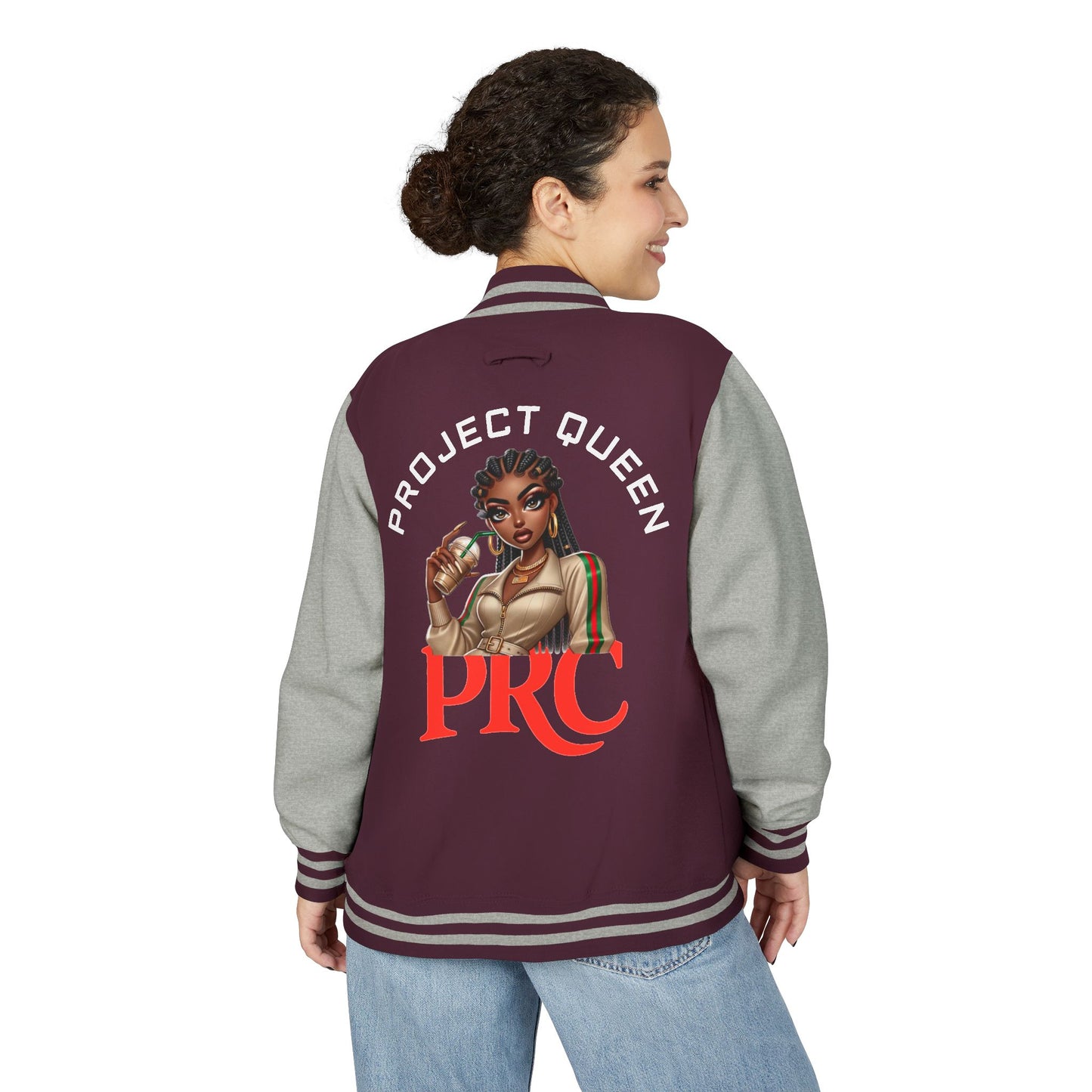 PRC Project Queen Letterman Jacket — Project Roots Co. Green Crest Varsity Jacket