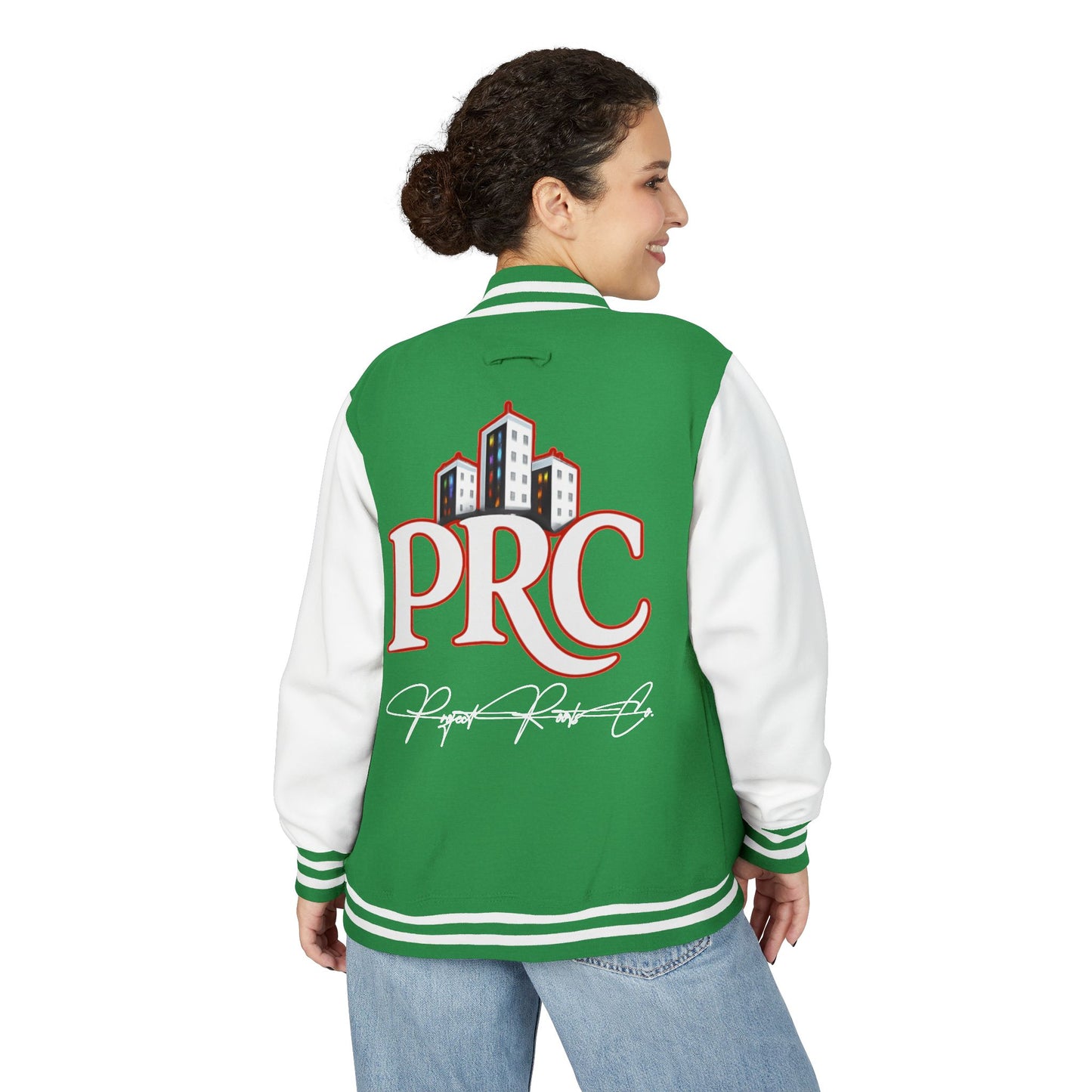 PRC Letterman Jacket — Project Roots Co. Green Crest Varsity Jacket