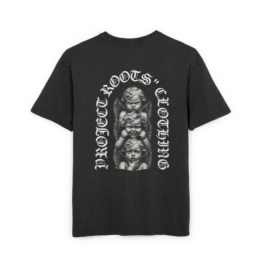 Angle Face Acid-Wash Tee — 'Project Roots'