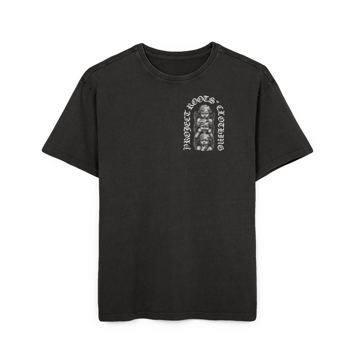 Angle Face Acid-Wash Tee — 'Project Roots'